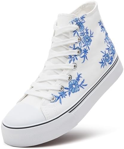 ZGR Womens High Top Canvas Sneakers,Lace-up Canvas Shoes,Casual T...
