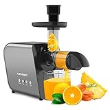 Juicer Machines 2021 Slow Masticating Chewing Juicer Extractor Cold Press Easy Clean for Wheatgrass Celery Ginger Spinach Vegetables Fruits Leafy Greens High Juice Yield Reverse Function Quiet Motor