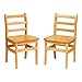 ECR4Kids 16" Hardwood 3-Rung Ladderback Chair, Natural (2-Pack)