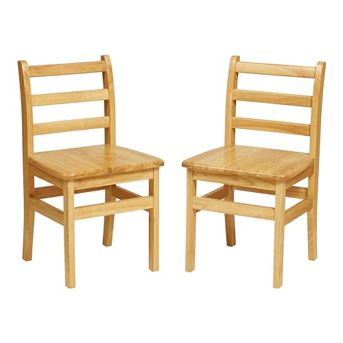 ECR4Kids Three Rung Ladderback Chair, 16" Seat Height, Classroom Seating, Honey, 2-Pack by ECR4Kids - Used condition - US$97.61