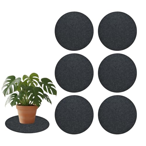 6 Piezas Posavasos De Fieltro Grandes, 30cm Antideslizante Y Resistente Al Calor Posavasos De Fieltro, Adecuado para Ollas, Vasos, Jarrones, Cuencos, Platos (Redondos, Gris)