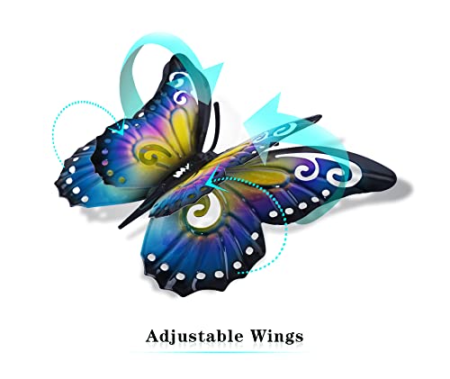 Igeekwell 6.5'' Metal Butterfly Wall Decor - Wall Art Decorations Double Wings Butterfly Decor Hanging For Garden, Yard, Living Room - Indoor Or Outdoor Handmade Gift Wall Sculptures For 6 Pack #TOP2
