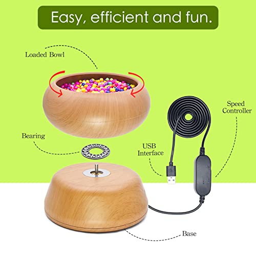 Xmada Electric Bead Spinner - Clay Bead Spinner with 2PC Beading Needles and Seed Beads, Waist Beads Kit, Bead Spinner for Jewelry Making, Electric | Speed Adjustment Beading Tools (Original) by Xmada - Image 3