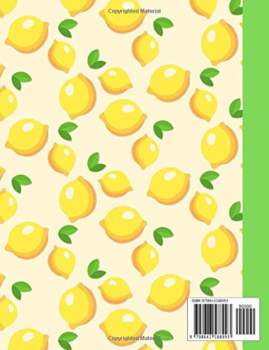 Composition Notebook: Blank College wide yellow lemon fruit food pattern workbook Back to School Supplies for Teachers, Students, Kids boys and girls ... gift for men and woman and nature lovers - Image 2