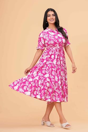 Image of Women's Stylish Floral Printed One-Piece Maxi Dress for Women - Elegant Long Dress