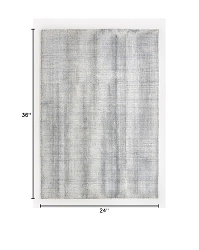 Tapete de área de lana 100% hecho a mano, patrón geométrico azul índigo 2'x3' miniatura 3