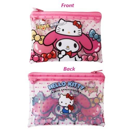 50th anniversary Flat pouch, Cute Vinyl Zipper Pouch, Card Wallet & Case, Kawaii Pouch Bag, 12x7.5x1cm (Pink My-Meloday)2