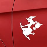 Etiqueta Engomada Divertida Del Coche De Halloween Calcomanías De Brujas De Vinilo A Prueba De Agua Para Automóviles Styling Automóviles Ventana Pegatinas Para Computadora Portátil 2 Piezas