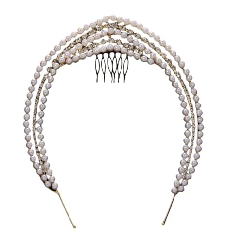 Diadema de perlas de cristal vintage tocado pelo novia despedida soltera