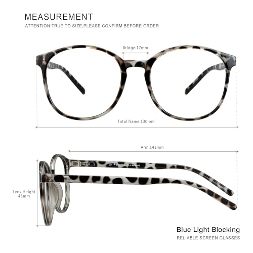 Image of Vintage Round Progressive Multifocal Presbyopic Glasses, Blue Light Blocking Glasses for Men Women Readers (Leopard,+0.00 /+1.00 Magnification)