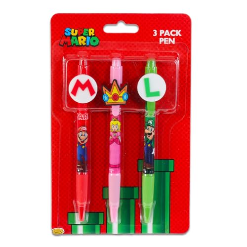 Set de Plumas Super Mario con Clips y Stickers, Pack de 3 miniatura 3