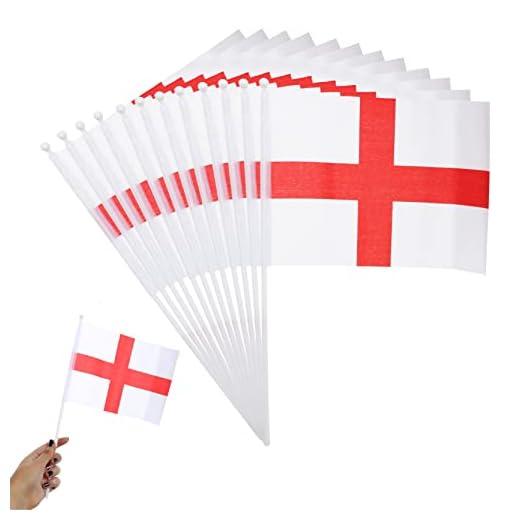 I LOVE FANCY DRESS LTD England handvinkande flaggor paket med 12 – St George handflaggor – perfekt för sportsupportrar och nationella firanden