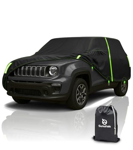Image of SUV Car Cover Custom Fit for Jeep Renegade 2015-2026 & 100% Waterproof with Zipper Door & Side Mirror Zipper Pockets All Weather Snowproof Rain Dust Hail UV Protection Outdoor Full Cover