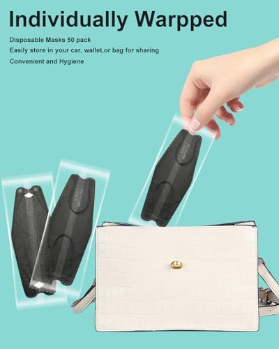 Image of KN95 Face Masks Black for Adults, Individually Wrapped, Breathable Disposable KN95 Mask with Elastic Ear Loop