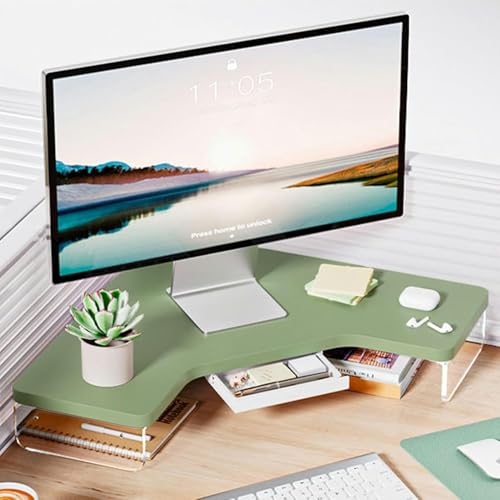 Generisch Soporte para monitor de esquina con altura ajustable, conector de escritorio en forma de L, soporte para monitor con pies acrílicos, dispositivo de esquina universal para levantar paneles de
