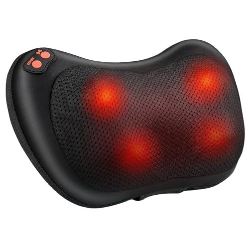 Witali Shiatsu Massagekissen mit ComfortHeat, elektronisches Nacken- Rückenmassagegerät mit Wärmefunktion,