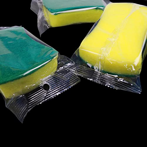 Image of (56 Pack) Kheoxusa Individually Wrapped Sponges,Sponges Individually Wrapped,Individually Wrapped Sponges Bulk Packed for Cleaning Dishes Kitchen Scrub Dish Non Scratch Scrubbers Small Mini Bulk-Waist