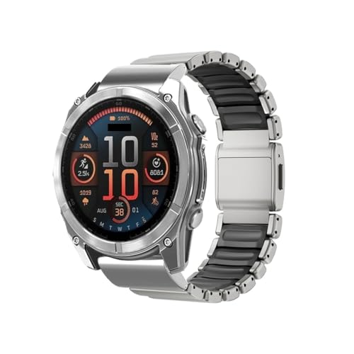 26mm �����`�^���o���h�A�ɓK������Garmin Watch Enduro 3 /2 Fenix 8 7X Pro 51mm Fenix 6X Tactix 7 Pro �o���h�ɓK��(Titanium black)