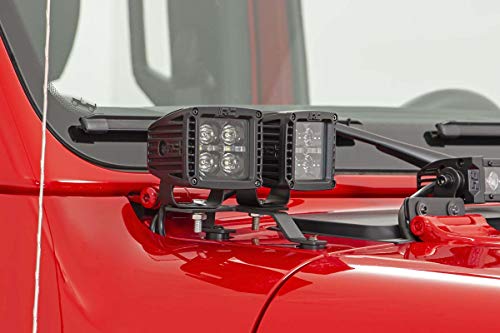 Rough Country Quad LED Light Pod Kit w/Amber DRL for 18-24 Jeep JL/JT - 70823 by Rough Country - Image 4