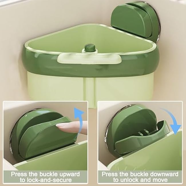 2025 Upgraded Corner Sink Strainer, Sink Storage Rack Holder, Suction-Cup Sink Strainer Shelf for Kitchen Bathroom Corner Sink, Sink Drain Strainer Basket for Food Waste