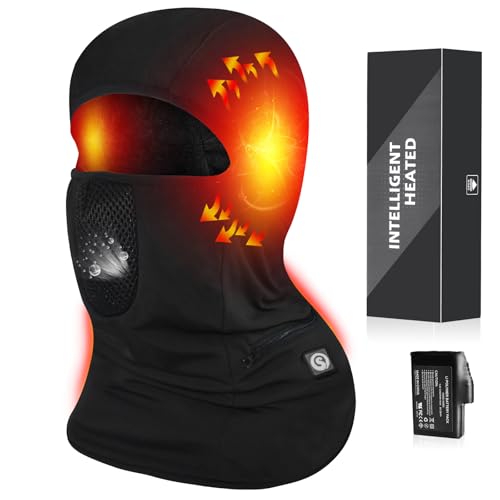 day wolf Heated Ski Mask Balaclava for Men Winter Heated Warm Face Mask for Cold Weather Snow Hunting Motorcycle Cycling Outdoor Thermal Shiesty
