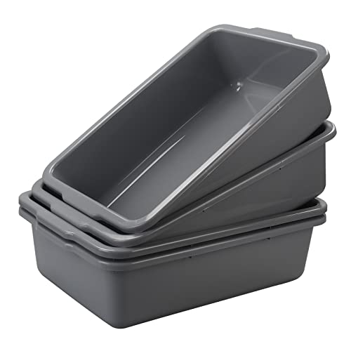 Readsky 34 L Grey Large Plastic Bus Box, Commercial Bus Tubs, 4 Packs