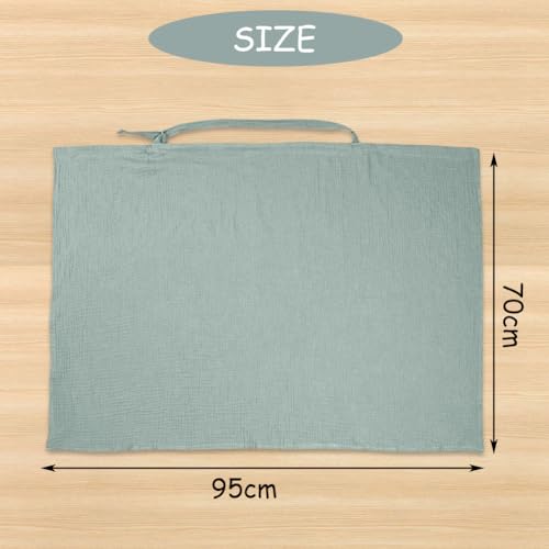 Aolso Pañuelo Lactancia Materna,Cubierta de Lactancia Materna,Capa de Lactancia con Correas Ajustables, Cuidado de Privacidad de Cobertura Total,Funda de Lactancia de Muselina-Verde Claro - imagen 2