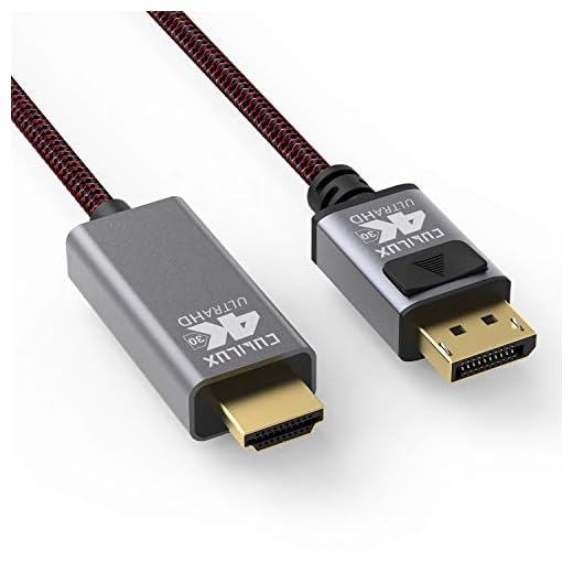 Cubilux Active Unidirectional 4K DisplayPort Male to HDMI Male Cable, Display Port to HDMI Cord Compatible with Dell, Lenovo ThinkPad, HP, TV, Monitor, Projector Computer, Laptop, and More, 6 Feet