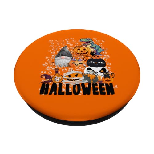 Halloween Pumpkin Outfit Ideas For Kids & Halloween Pumpkin PopSockets Swappable PopGrip, Black - Image 2