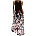 Pianshanzi Mujeres-verano casual sin mangas estampado escote en V maxi suelto vestido boho playa largo vestido de verano con bolsillos vestidos cortos elegante, Negro , XXXXXL