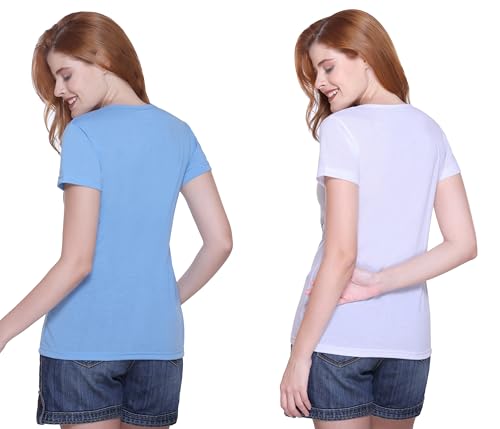 Image of Women's Cotton Half Sleeve Regular Fit T Shirt || Printed Tshirts for Women Pack of 2