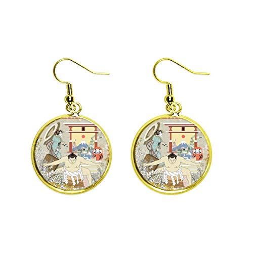 Pendientes de hojas ukiyo-e para cenas especiales y looks de oficina sofisticados