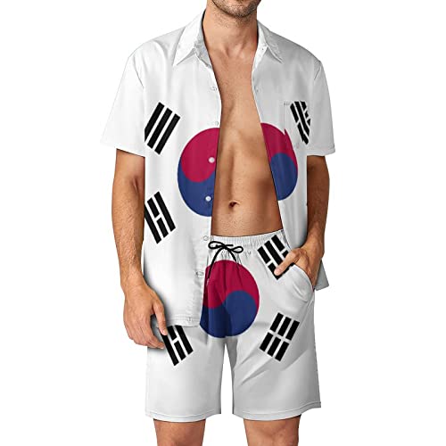Ensemble d'été drapeau Haïti chemise hawaïenne de coupe supérieure