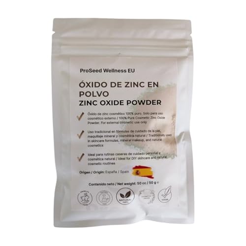 Óxido de Zinc Cosmético No Nano 99% Puro – Polvo Fino para Jabones, Cremas y Cosmética DIY – Uso Externo/Non-Nano Zinc Oxide Powder 99% Pure – Fine Powder for DIY Cosmetics – External Use