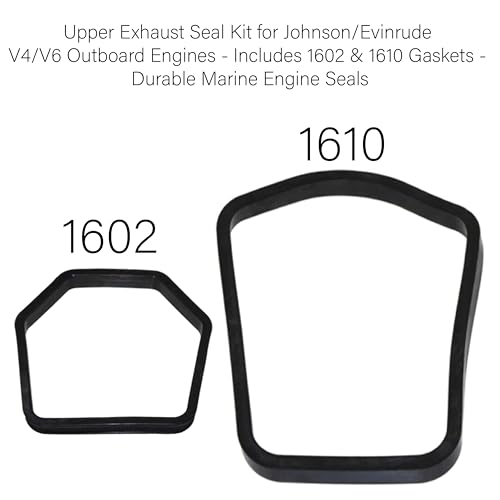 Image of Johnson Evinrude Upper & Lower Exhaust Seal Kit - Fits 75-300 HP Outboards - Replaces 320936 & 320961 - Gearcase & Exhaust Housing Seals for 75-140-150-175-200-225-235-250-300 HP ETEC