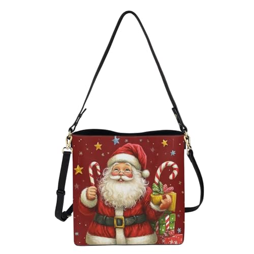 HUGS IDEA Handbags for Women PU Leather Bucket Purses Shoulder Bags Crossbody Purse3