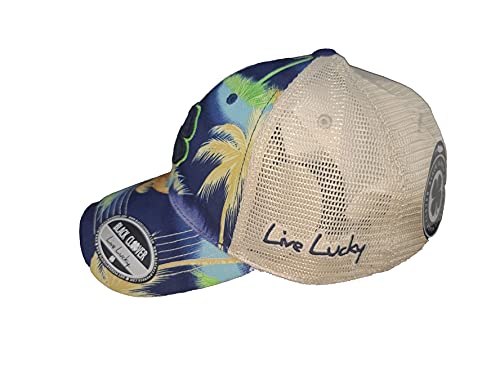 Black Clover Island Luck Hat - Tropi 2 - Navy/Lime/Khaki Mesh - Adjustable #TOP5