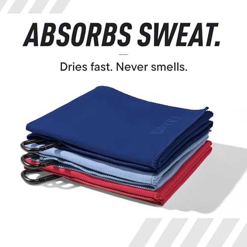 Image of DRYKI Sweat Absorbing Handkerchiefs - The Original Pocket-Sized Sweat Towels - Quick-Dry Microfiber Sweat Rags for Face, Hands, & Body - Men & Women - Gym and Work (Desert: Large Size, 3 Pack)