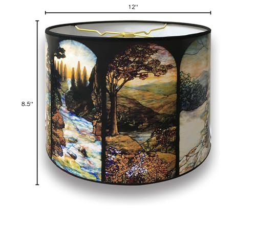 Image of Royal Designs, Inc. Trendy Decorative Handmade Lamp Shade, Made in USA, 12in, HBC8032-12, Four Seasons Design