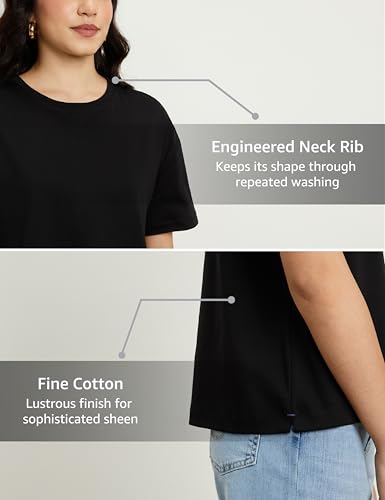 Image of Symbol Premium Women Super Soft Cotton Round Neck Solid T-Shirt (Stylish | Oversized Fit) (Available in Plus Sizes)