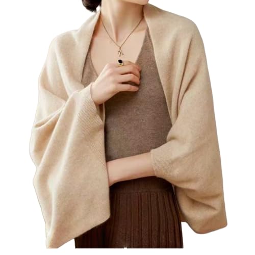 Image of WaJuemy Shrug Sweater Shawl Wraps for Women Soft Cashmere Ponchos Sweater Cardigan Casual Open Front Top Cape Shawls