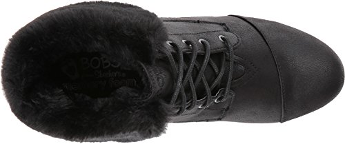 Skechers BOBS from Skechers Women's High Peaks-Flurry Dust Ankle Boot, Black/Black, 9 M US