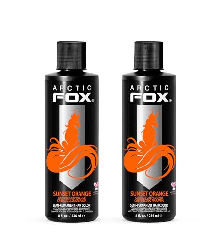 Image of ARCTIC FOX Semi-Permanent Hair Dye - Sunset Orange, Vegan - 2 x 8 oz