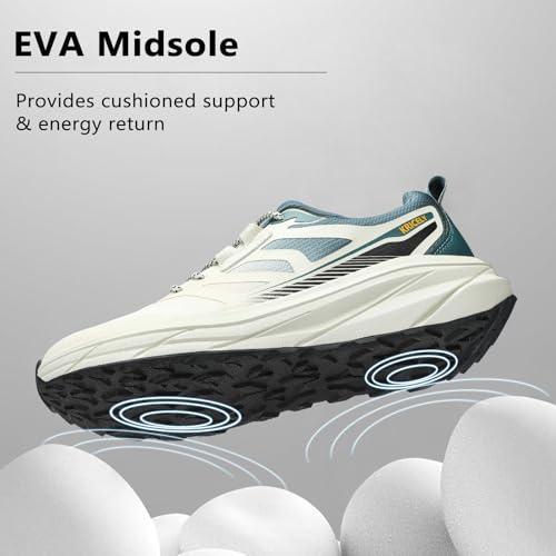 Kricely Men's Road Running Shoes Wide Toe Box Shoes for Men Zero Drop Walking Sneakers Breathable Cross Training Shoe for Gym Sport Beige Size 8.5 5