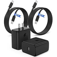Cionum 2-Pack 60W USB-C Chargers w/ 6' Cables (Dark black)