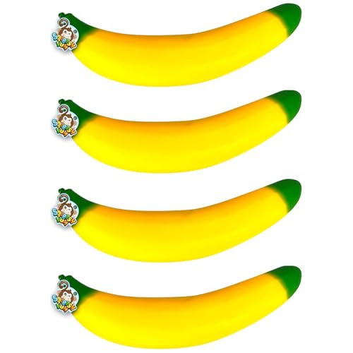 Jumbo Stretchy Banana Squishy Toys (4 Pack) Stress Relief Toys 3364-4
