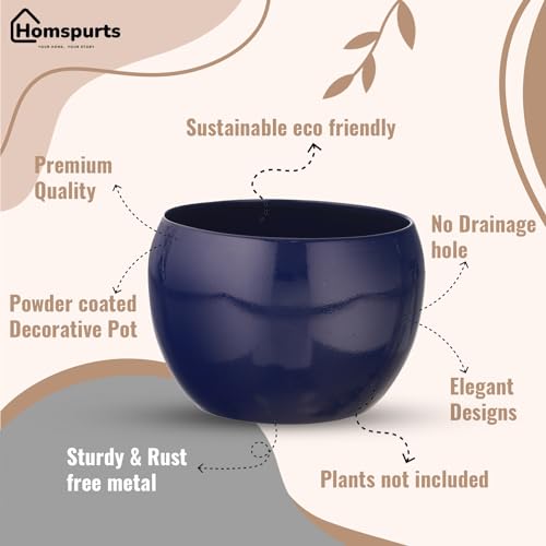 Image of Sunshine Elegant Blue Tabletop Planters Pots for Plants Flowers, Set of 3