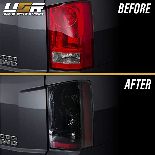 Usr Depo 09-15 Honda Pilot Tail Lights - Jdm Style Black/Chrome Housing Light Shade Of Smoke Lens Rear Tail Lamps Set (Left + Right) Compatible With 2009-2015 Honda Pilot Suv #TOP1