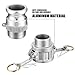 Hicarer 2 Pcs Type B Npt Global Cam Groove Hose Fitting and 2 Pcs Type F Npt Aluminum Cam Lock Fittings 1.5 Inch for Industrial Agriculture