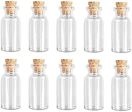 XNJIHWA 20Pcs 2ml Wishing Bottles Mini Glass Jars Bottles with Cork Stoppers Message Glass Bottle for DIY Arts Crafts Decoration,Storage Accessories